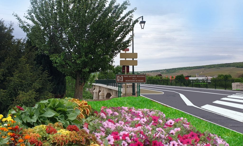 Entrée du parc naturel régional de la montagne de reims - ville de Magenta